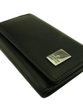 GUCCI Key holder Black Silver Women Authentic secondhand